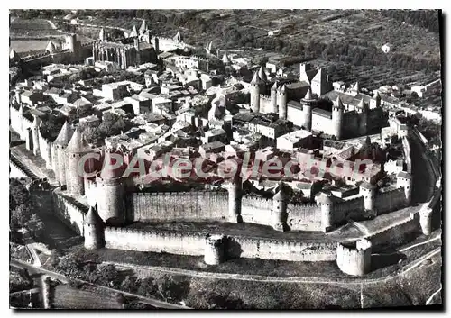 Moderne Karte Carcassonne Vue d'Ensemble de la Cite