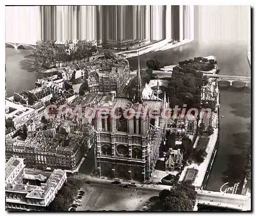 Cartes postales moderne Paris Vue Aerierne Notre Dame