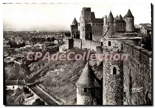 Moderne Karte Carcassonne Chateau Comtal Et Tour Sarrazine