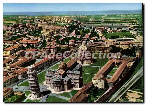 Moderne Karte Pisa Veduta Aeres Air View Vue Aerienne Pliegeraufnahme