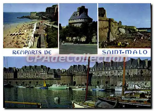 Cartes postales moderne Saint Malo Les Remparts Devant Les Plages