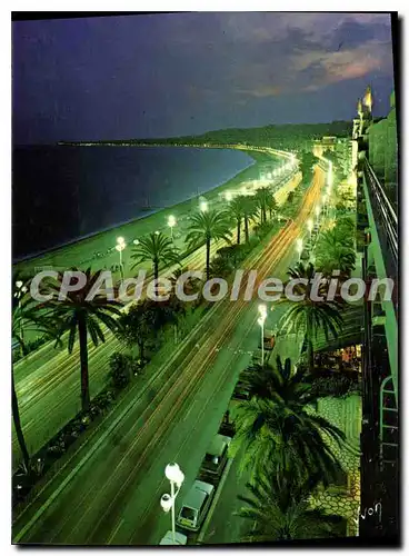 Cartes postales moderne Nice La Promenade Des Anglais La Nuit