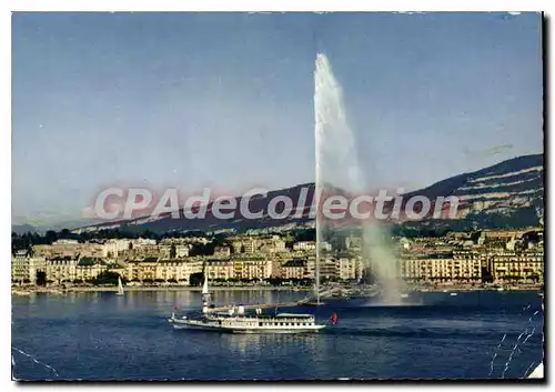 Cartes postales moderne Geneve Le Jet D'Eau Et Le Mont Blanc