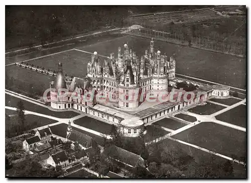 Moderne Karte Chambord Le Chateau Au Sud Ouest Vue Aerienne