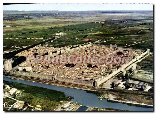 Moderne Karte Aigues Mortes Cite Medievale Vue Generale Aerienne