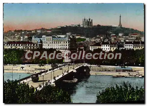 Cartes postales moderne Lyon Le pont Lafayette et le Coteau de Fourviere