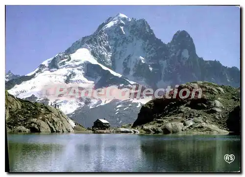 Cartes postales moderne Massif du Mont Blanc Le Lac Blanc l'Aiguille Verte et les Drus