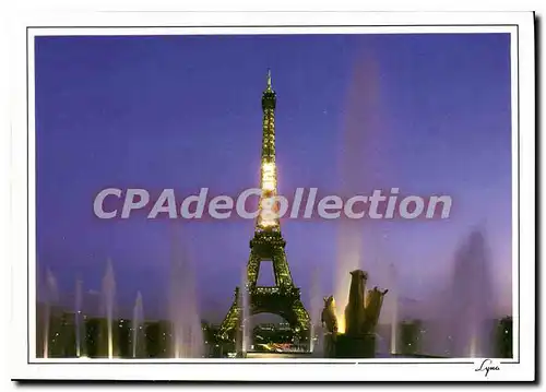 Cartes postales moderne Paris La Nuit La Tour Eiffel Illuminee