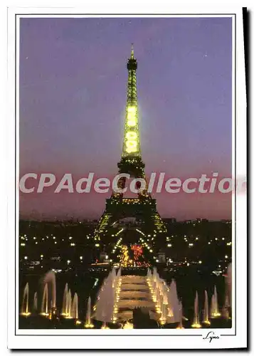 Cartes postales moderne Paris La Nuit La Tour Eiffel Illuminee