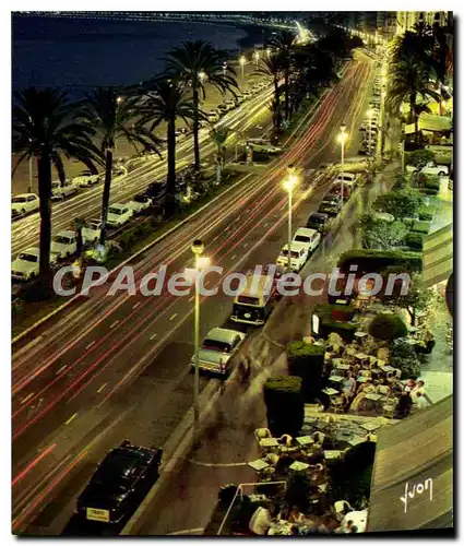 Cartes postales moderne Nice La Promenade Des Anglais La nuit