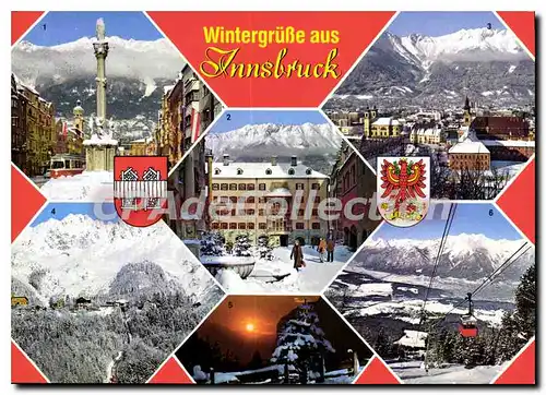 Moderne Karte Alpenstadt Innsbruck Tirol Astria Maria Theresien