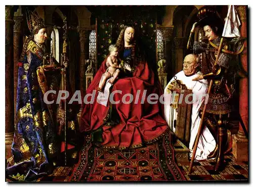 Cartes postales moderne Jan Van Evck De madonna Met Kannunnik Joria Van Der paeic St Donaas Brugge