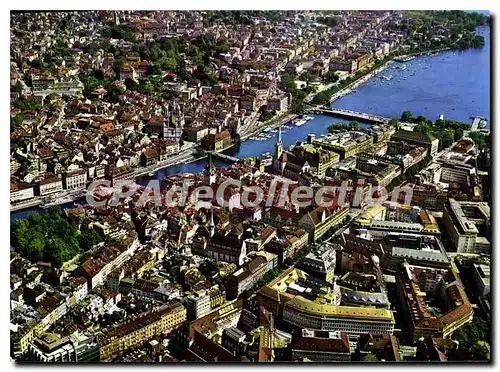 Cartes postales moderne Flugaufnahme Zurich