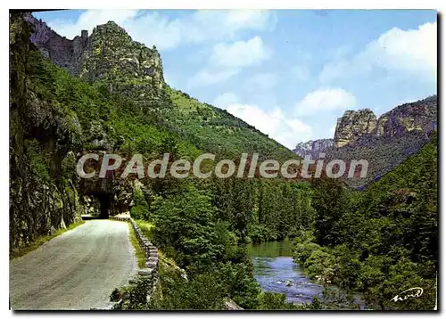 Moderne Karte Gorges Du Tarn Entre Le Rozier-Peyreleau Et Les Vignes