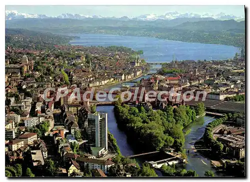 Cartes postales moderne Flugaufnahme Zurich