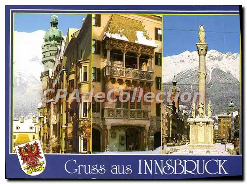 Cartes postales moderne Alpenstadt Innsbruck Horzog Friedrich Strabe Mit Staditturm
