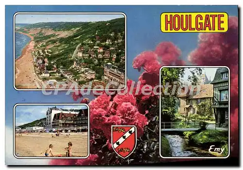 Moderne Karte Houlgate Calvados Vue generale La Plage Le Moulin Landry