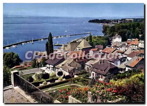 Cartes postales moderne Thonon les Bains Depuis le belvedere vue sur le Leman le Port et la Rive Suisse