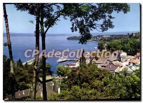 Cartes postales moderne Thonon les Bains Le Port la Pointe de Ripaille et la Rive Suisse