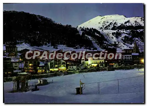 Moderne Karte Montgenevre Hautes Alpes la Station la nuit