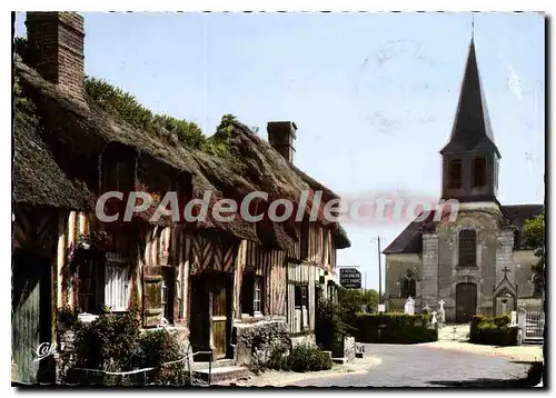 Cartes postales moderne La Luxuriante Normandie Maison Normande au Toit de Chaume
