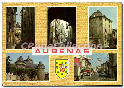 Cartes postales moderne Aubenas Ardeche Vieille Rue L'Eglise le Dome St Benoit chateau feodal boulevard Vernon