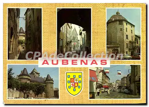 Moderne Karte Aubenas Ardeche Vieille Rue L'Eglise le Dome St Benoit chateau feodal boulevard Vernon