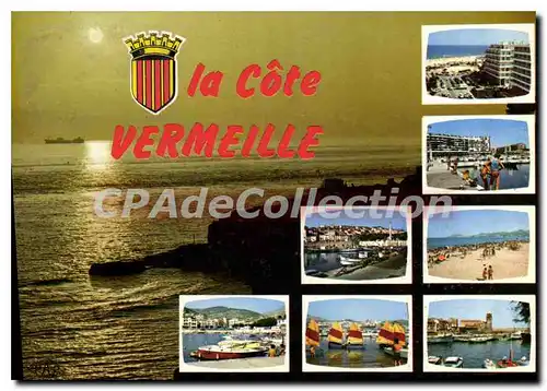 Moderne Karte Souvenir de la Cote Vermeille