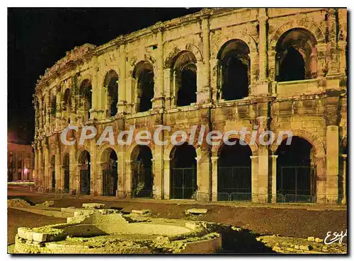 Moderne Karte Nimes Gard Les Arenes Amphitheatre romain