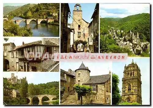 Cartes postales moderne Vacances en Aveyron villecomtal conques peyrusse belcastel montbazens rodez