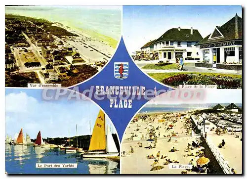 Moderne Karte La Cote Fleurie Franceville plage Calvados