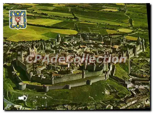 Cartes postales moderne La Cite de Carcassonne Aude Vue d'ensemble des remparts en double enceinte