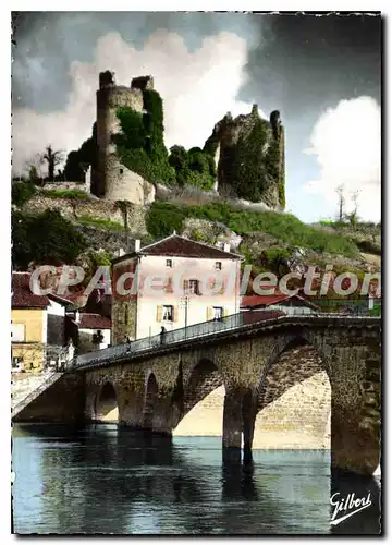 Moderne Karte St German de Confolens Charente Ruines du Chateau et Pont sut la Vienne