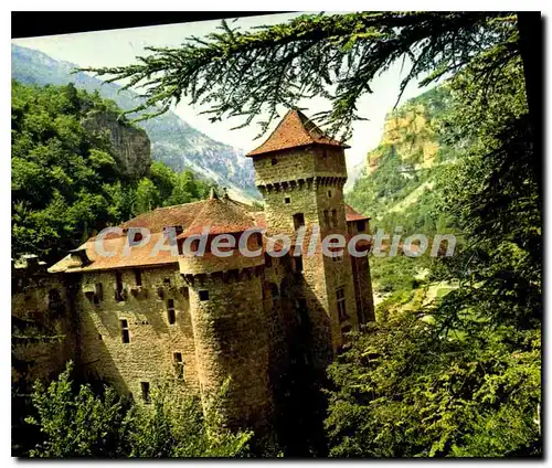 Moderne Karte Les Gorges du Tarn Lozere Chateau de la Gaze