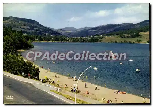 Moderne Karte Ardeche Pittoresque La Plage du Lac d'Issarles