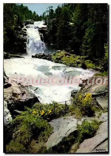 Moderne Karte Hautes Pyrenees Cauterets Cascade du Pont d'Espagne