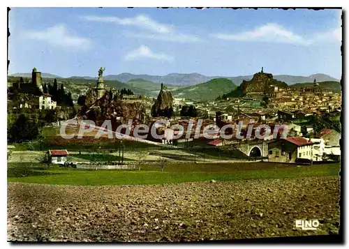 Moderne Karte Le Puy en Velay Haute Loire Vue generale des Quatre Rochers