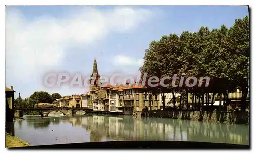 Cartes postales moderne Saint Girons Ariege Le Salat traversant la Ville Au fond le Pont et l'Eglise