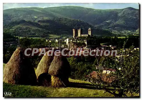 Moderne Karte Foix Ariege La Ville et la Chateau