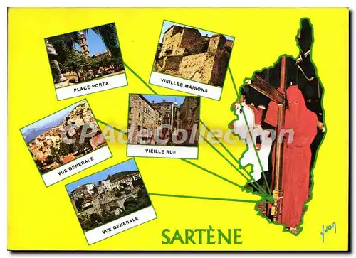 Moderne Karte La Corse Oasis de Beaute Sartene Corse