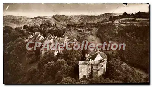 Moderne Karte La Petite Pierre Bas Rhin Vue aerienne sur le Chateau