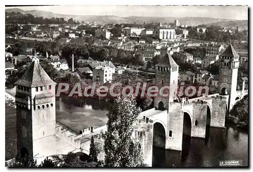 Moderne Karte Canors Lot Vue generale et le Pont Valentre