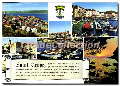 Cartes postales moderne La Cote d'Azur saint Tropez Var Vue generale Le Port