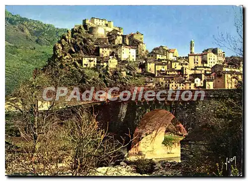 Cartes postales moderne Couleurs et Lumiere de France a Corse oasis de Beaute Corte La Ville et son Vieux Pont sur le T