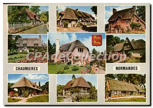 Cartes postales moderne Chaumieres Normandes