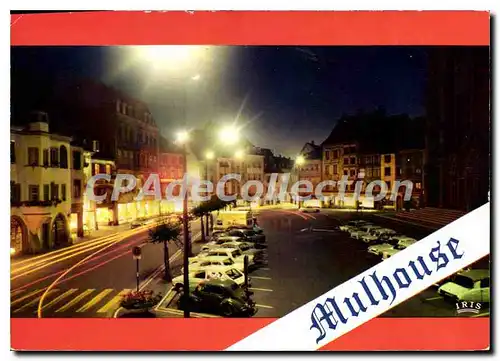 Cartes postales moderne Mulhouse la Nuit Haut Rhin La Place de la Reunion