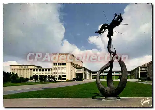 Cartes postales moderne Caen Calvados l'Universite architectes MM bernard et Hur Paris et la statue le Phenix Sculpteur