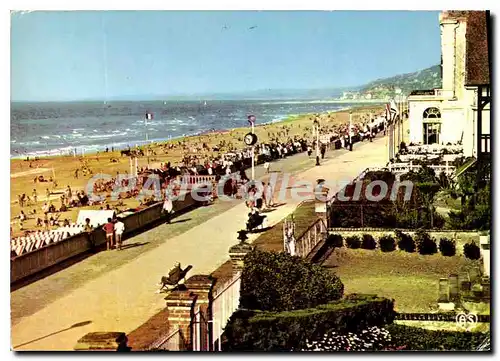 Moderne Karte La Cote Fleurie Cabourg Calvados la digue et vue generale de la plage