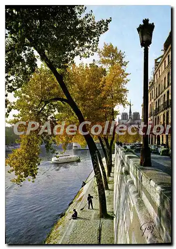 Cartes postales moderne Paris et ses Merveilles l'Ile Saint Louis le quai d'Orleans et la Seine au fond l'abside de la