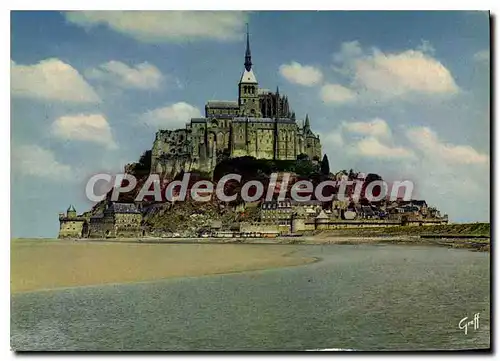 Cartes postales moderne En Normandie Mont Saint Michel Manche la baie et l'abbaye consacree a l'Archange construite du